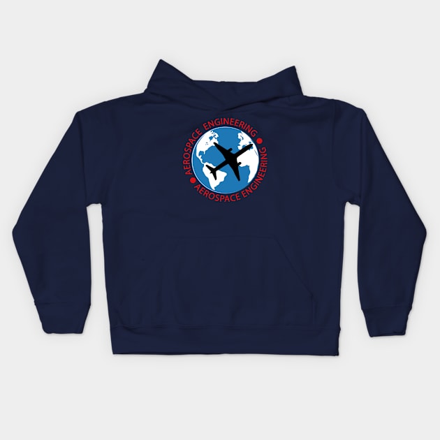 aerospace engineer engineering aeronautical airplane Kids Hoodie by PrisDesign99